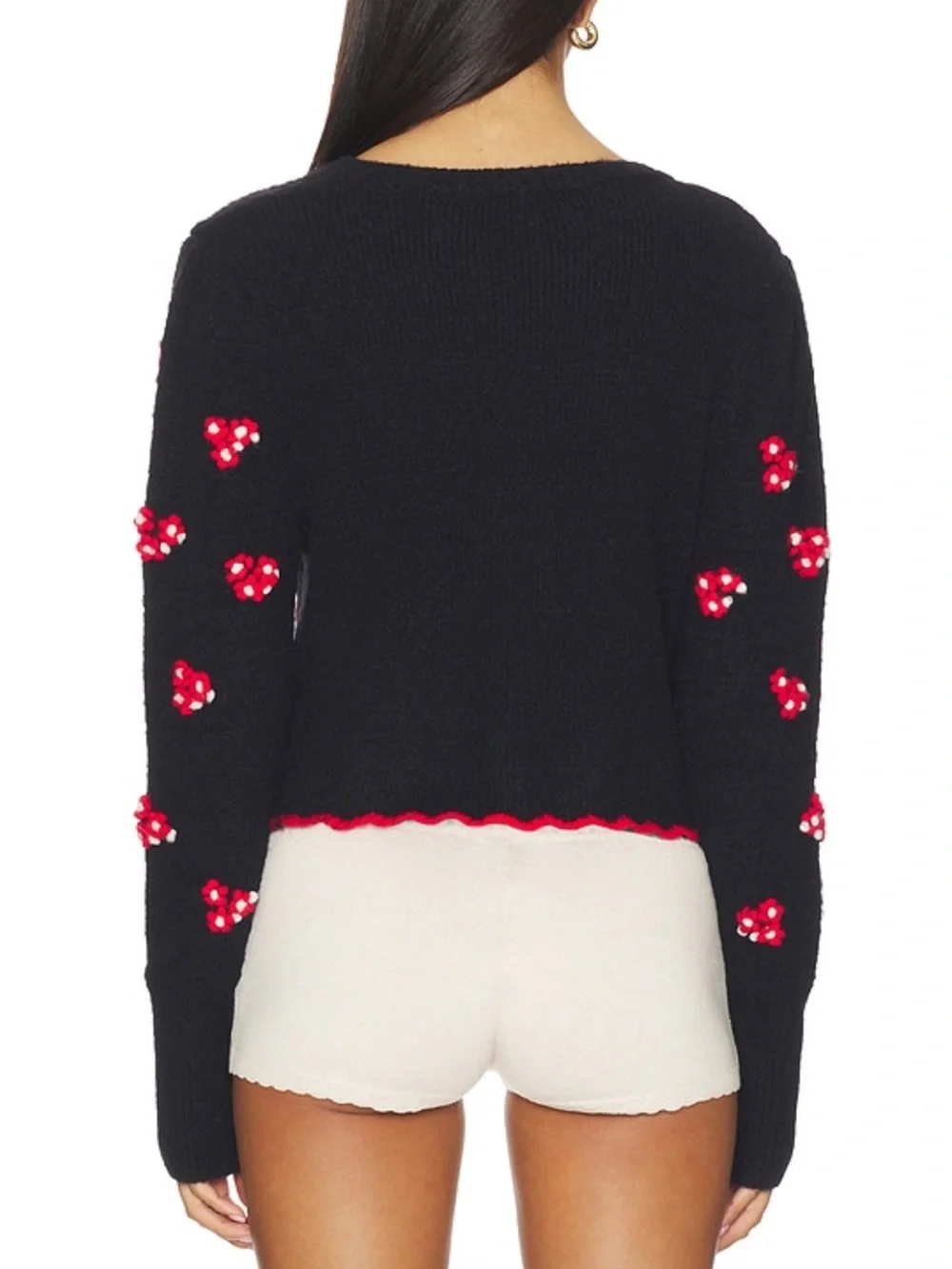 Free People Nonna Floral Jacquard Cotton Cardigan in Midnight Bloom